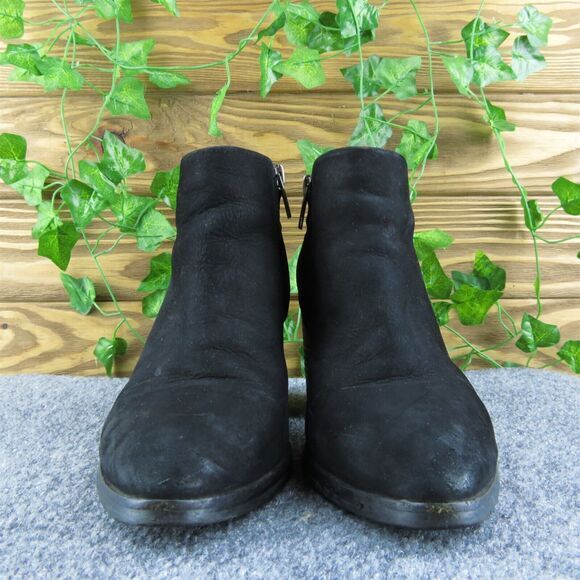 Vince Camuto Malika Women Ankle Boots Black Leather Zip Size 7.5 Medium - Picture 2 of 10